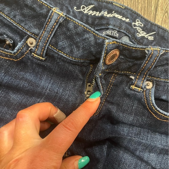 American Eagle Womens 'Live Your Life' Shorts Raw Hem Denim Stretch Blue Size 0 - Picture 4 of 7